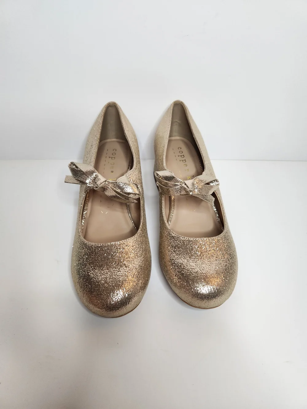 Copper Key Girls Gold Glitter Mary Jane Shoes